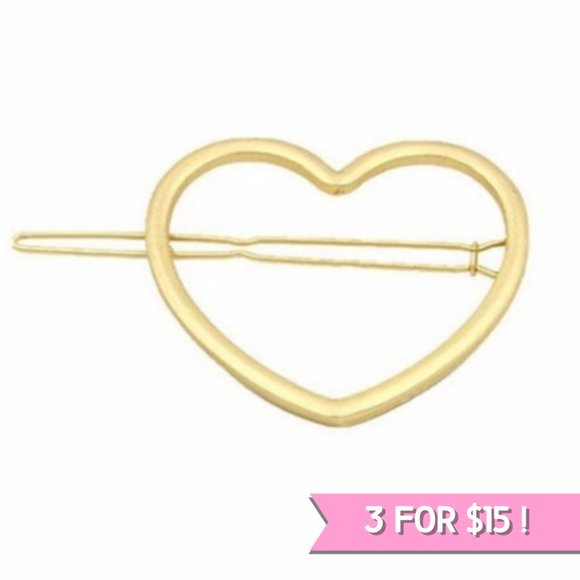 Those Rose Clothes Accessories - Barrette Snap Hair Clip Gold Heart